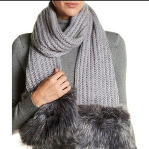 Kate Spade New York Knit Long Faux Fur Scarf